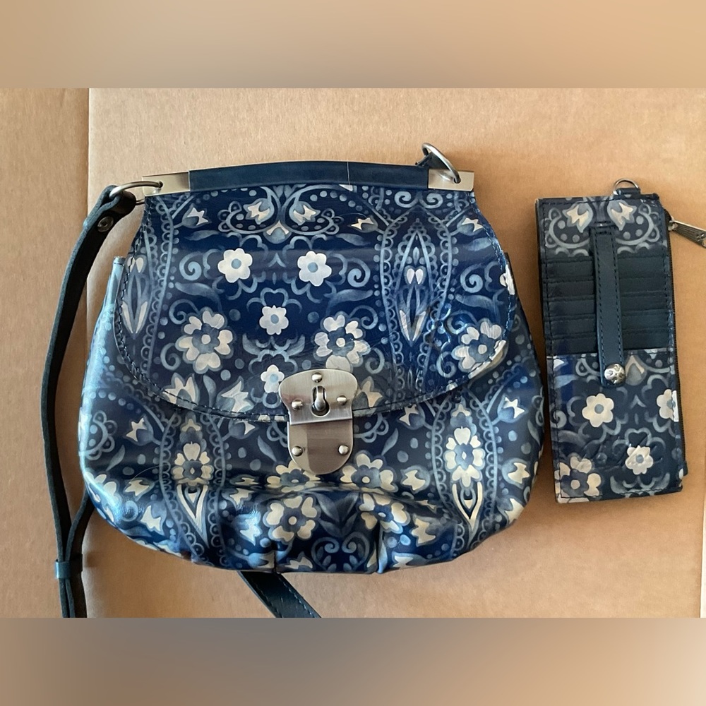 Patricia Nash Italian Folklore Blue Purse and Wallet